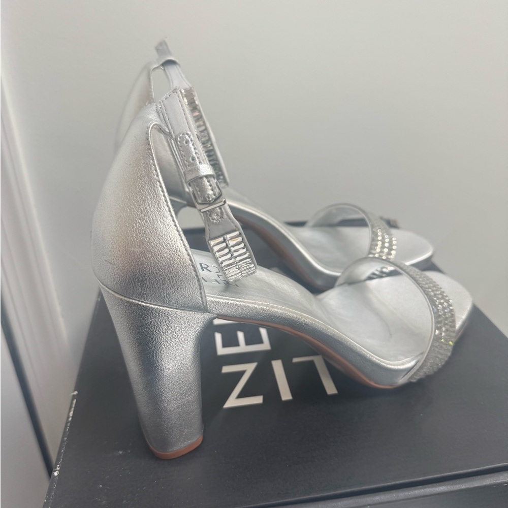 Naturalizer Joy Sparkle Silver Heeled Sandals Size 10 - Picture 4 of 10